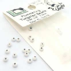 Hareline Dubbin LLC Hareline Dubbin Plummeting Tungsten Beads Fl. White Fly Tying
