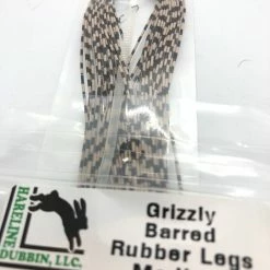 Hareline Dubbin LLC Hareline Dubbin Grizzly Barred Rubber Legs Medium Fly Tying