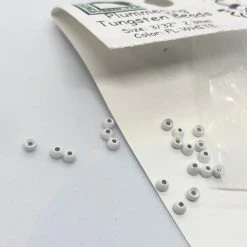 Hareline Dubbin LLC Hareline Dubbin Plummeting Tungsten Beads Fl. White Fly Tying