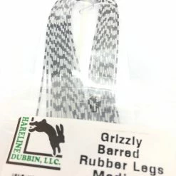 Hareline Dubbin LLC Hareline Dubbin Grizzly Barred Rubber Legs Medium Fly Tying