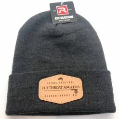 Clothing Richardson Sports Beanie With Cutthroat Anglers Leather Patch